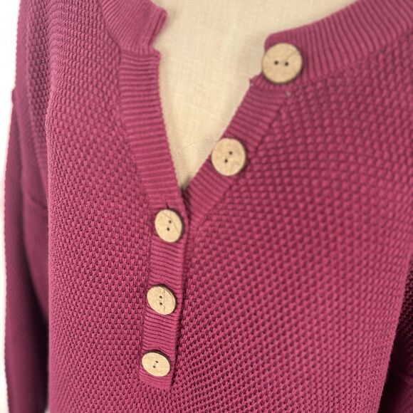 Free People FP Beach Dress Thermal Texture Hailee Sweater Purple Maxi Size XL - Picture 3 of 8